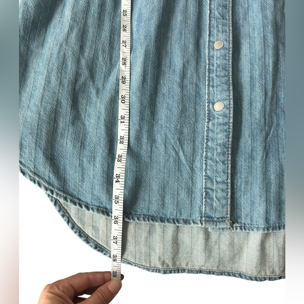 Women's Western Denim Dress-Universal Thread Midi Size SM Oversized Jean Shirt - Picture 8 of 11